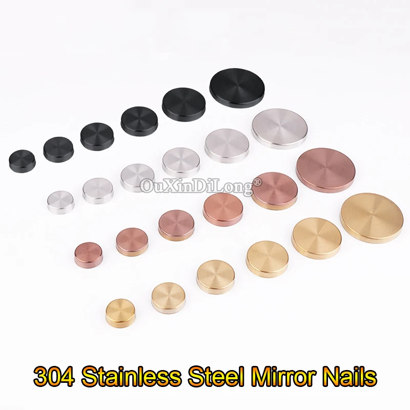 Brand New 100PCS 304 Stainless Steel Advertisement Nails Acrylic Glass Mirror Nails Fasteners Decorative Screws Cover Caps