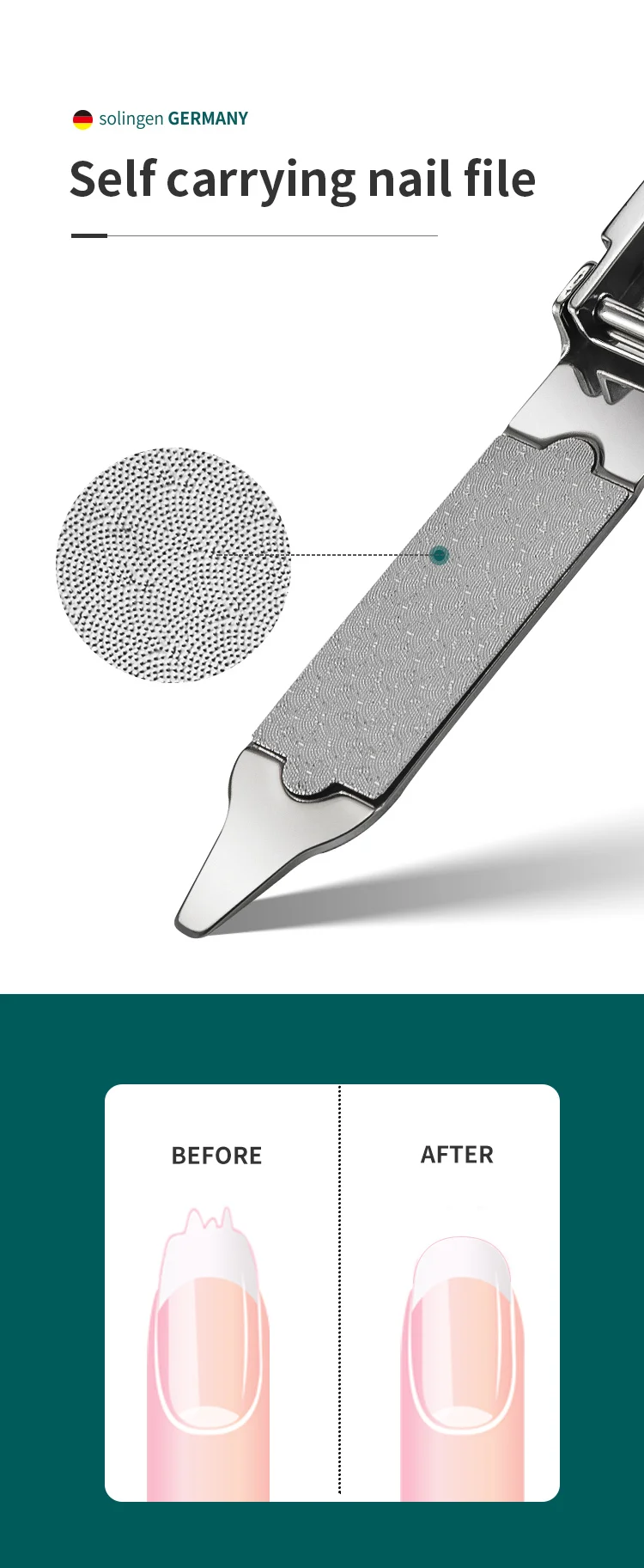 MR.GREEN Zusammenklappbarer Nagelknipser, klein und dünn, tragbar, Reise-Nagelschere, Edelstahl, Maniküre-Schneider, Werkzeuge, Dateien – Detail 5