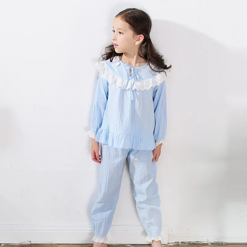 Brand Children's Pajama Set Girls Pajama 100% Cotton Sleepwear Suit Long Sleeve Home Clothing for Kids Pyjamas 3-10y