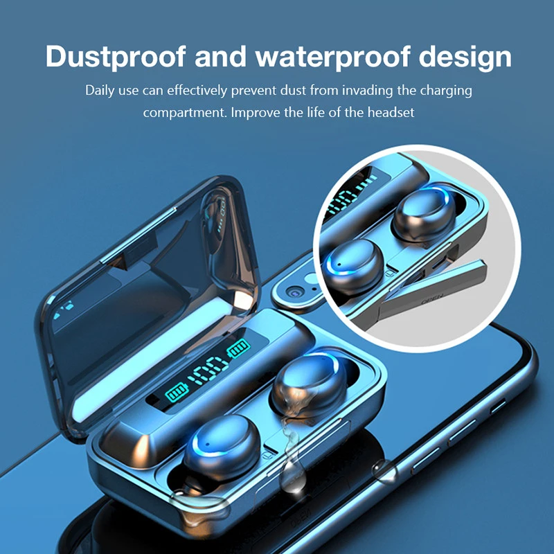 Draadloze Hoofdtelefoon Bluetooth Koptelefoon Waterdichte Oortjes Sport Oordopjes Voor Iphone Huawei Samsung Xiaomi Tws Muziek Headset