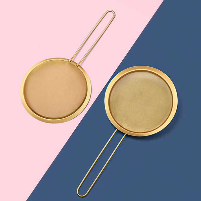 304 Stainless Steel 80 Mesh Ultrafine Filter Colander Nordic Gold Soybean Milk Filter Oil Filter Spoon Home Kitchen Supplies