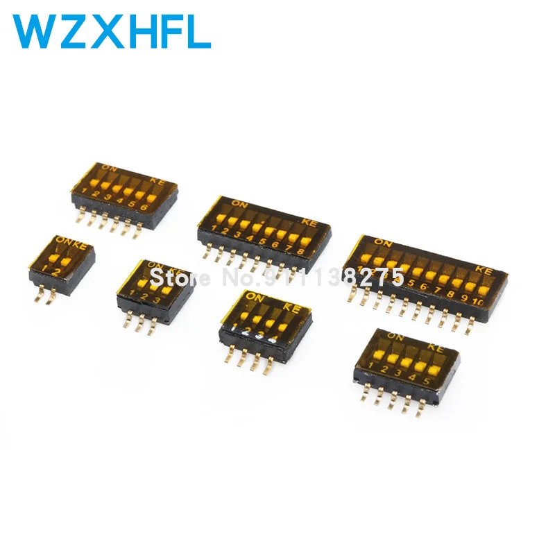 10 sztuk x SMD SMT typ przesuwny przełącznik 1P 2P 3P 4P 5P 6P 8P 1.27mm pozycja sposób DIP czarny Pitch przełącznik dwupozycyjny czarny Snap przełącznik