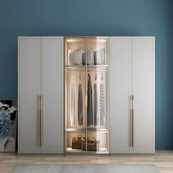 Wardrobe Combination Overall Italian Minimalist High-End Glass Door Home Bedroom Wardrobe Northern Europe