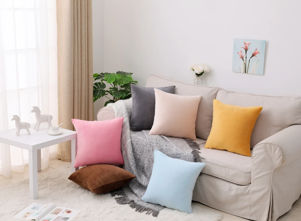 Großer gepolsterter Bezug aus Plüsch, quadratisch, nordische Dekoration, langer Kissenbezug, Sofa, Bett, Heimdekoration – Detail 4