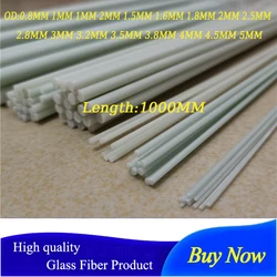 5PC Glass Fiber Rod All Diameters Between 0.8mm-5mm Solid Fiberglass Round Bars Arch Tent Mosquito Net Bracket Length 1000mm