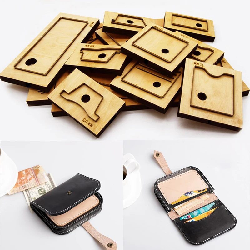 

herramientas para cuero leather craft template fabric cutter card holder snap button wallet die cutting knife mould punching