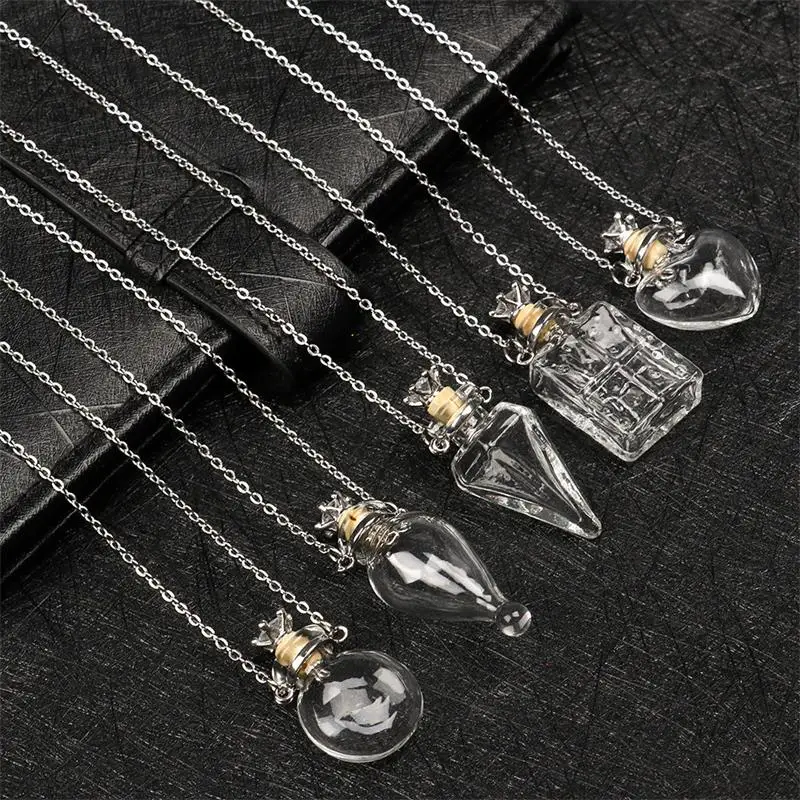 1PC Glass Heart Vial Cremation Pendant Necklace Ash Case Holder Keepsake Necklace Memorial Jewelry Urn Necklace for Ash