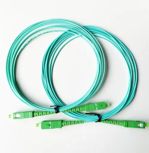 

100Pcs/lot SC/APC-SC/APC sm sx 1.6mm 3.5m G657a2 aqua fiber optic patch cord