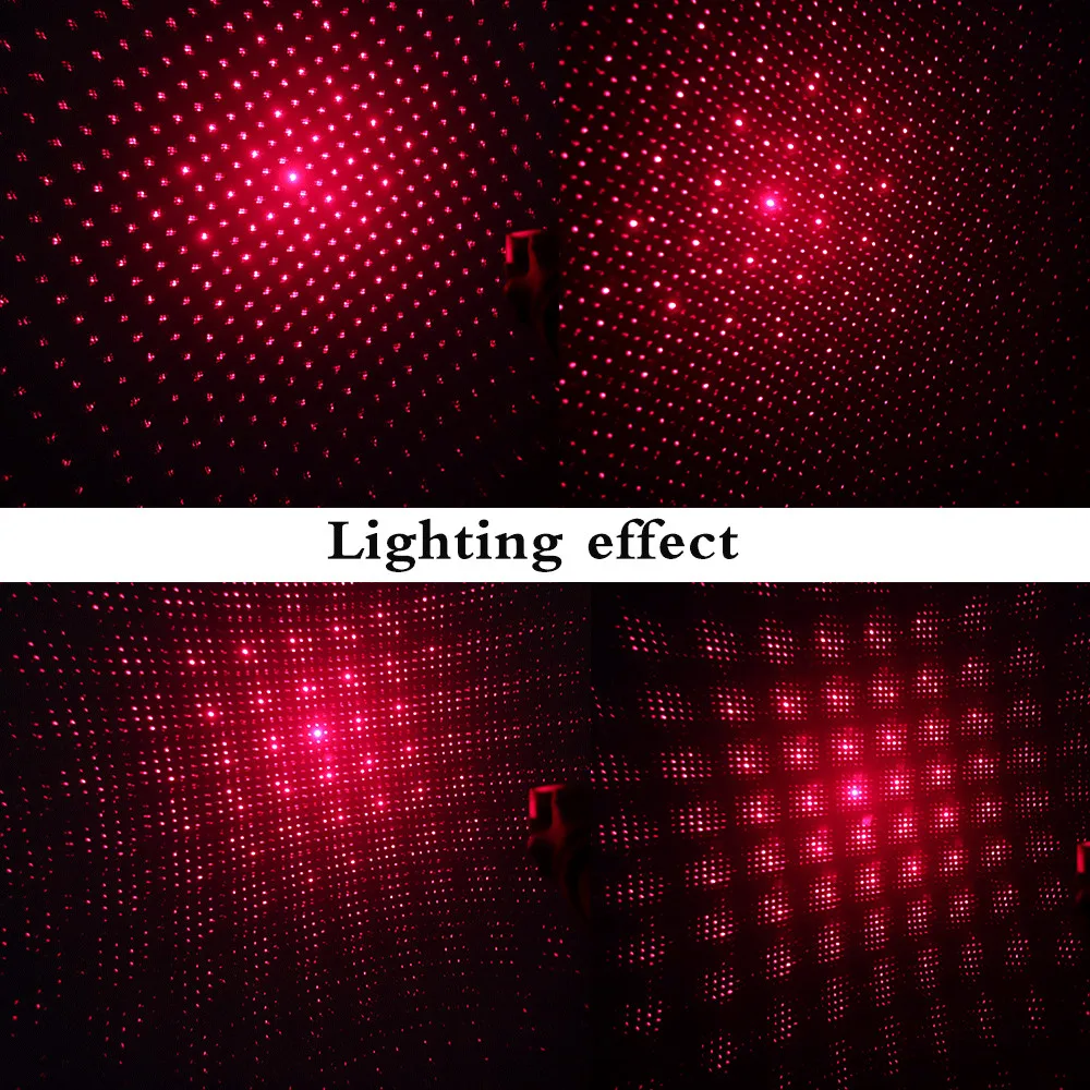 Mini LED Laser Projector Light DJ Disco Effect 4Patterns USB Charge Voice Control Party Lamp For Car KTV DJ Decoration Lighting