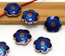 5pcs/lot Tibetan silver Dripping oil spacer Pendant flower Loose Spacer Beads for DIY Jewelry Making bracelet fg4s