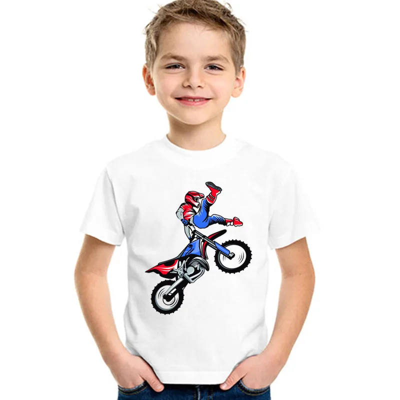 

Motorcycle Motocross Rider Print Cool Boys T-shirt Summer Fashion Casual Kids T shirt Baby Girls Clothes Children Tops,HKP5421