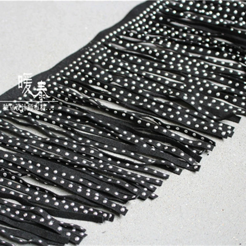 Tassel Lace Trim Black Fringe Frosted Flannelette Rivet DIY Decor Cuff Neckline Bag Skirts Wedding Dress Designer Accessories