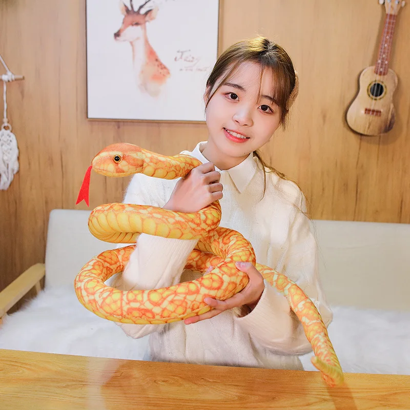 

1PC 110-300CM Simulated Snakes Plush Toy Giant Boa Cobra Long Stuffed Snake Plushie Pillow Children Boys Gift Home Decoration