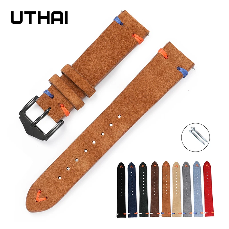 leather strap Suede watch strap 20mm 22mm watch band Quick release bars watch accessories watchband UTHAI Z72