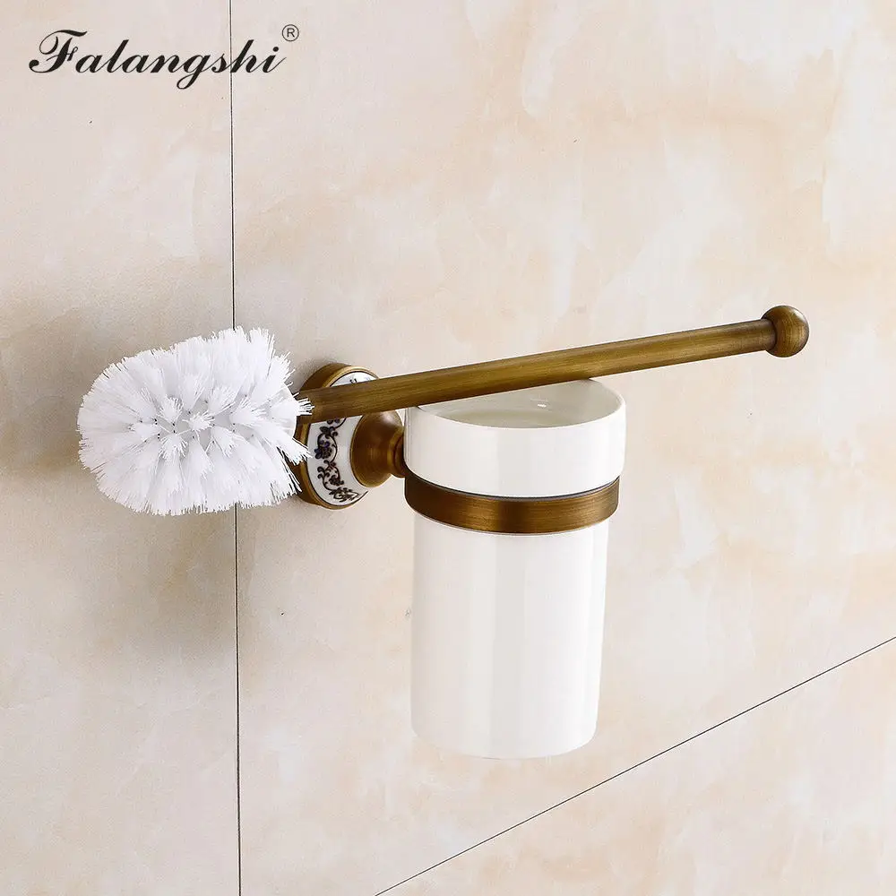 Porcelain Base Bathroom Hardware Set Towel Rack Toothbrush Holder Toilet Roll Paper Holder Soap Dish Wall Mounted Bronze WB8803