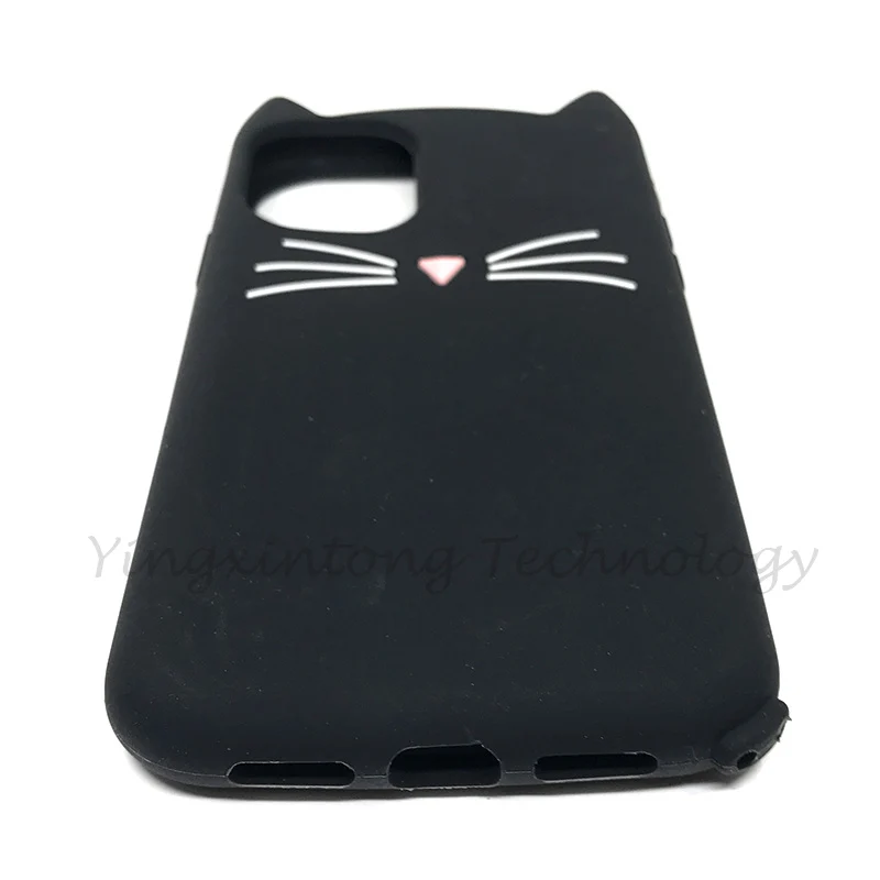 3D Cute Beard Cat Case For iphone 13 12 11 Pro Max XR X XS Soft Silicone Back Cover For Apple iphone 6 6S 7 8 Plus Phone Case
