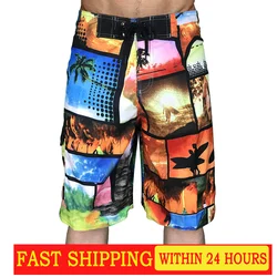 2024 Quality Men Swimming Shorts Swimsuit Surfboard Shorts Summer Fast Dry Sport Beach Men Bermuda Fitness Sport Running Shorts