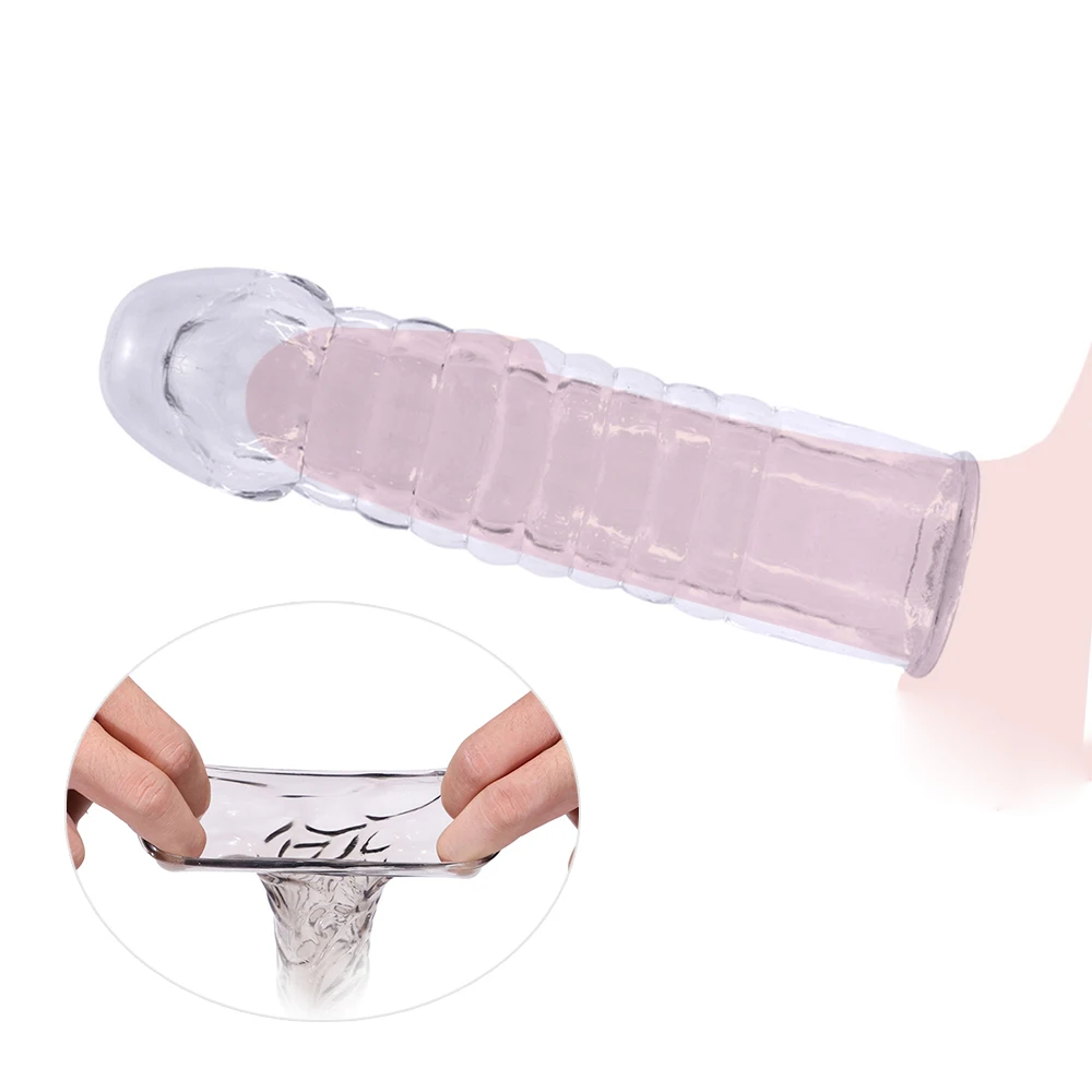 Reusable Silicon Condom With Spike Dotted Penis Sleeve For Men Dildo Sheath Condoms Extender Sleeve Penis Cocks Cover Sex Toys