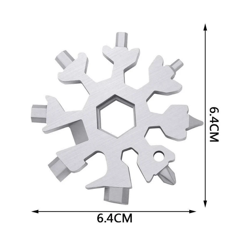 Herramienta de llave de copo de nieve para bicicleta, herramientas de reparación de supervivencia, Camping, senderismo, accesorios para exteriores, abridor de botellas multiherramienta