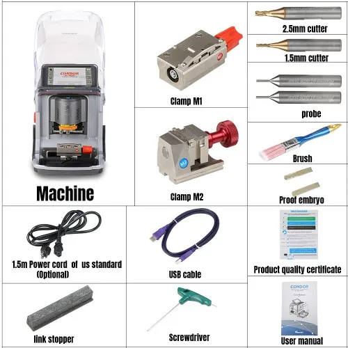 [US/UK/EU Ship] Xhorse Condor XC Mini Plus CONDOR XC-MINI II Automatic Key Cutting Machine with 3 Years Warranty