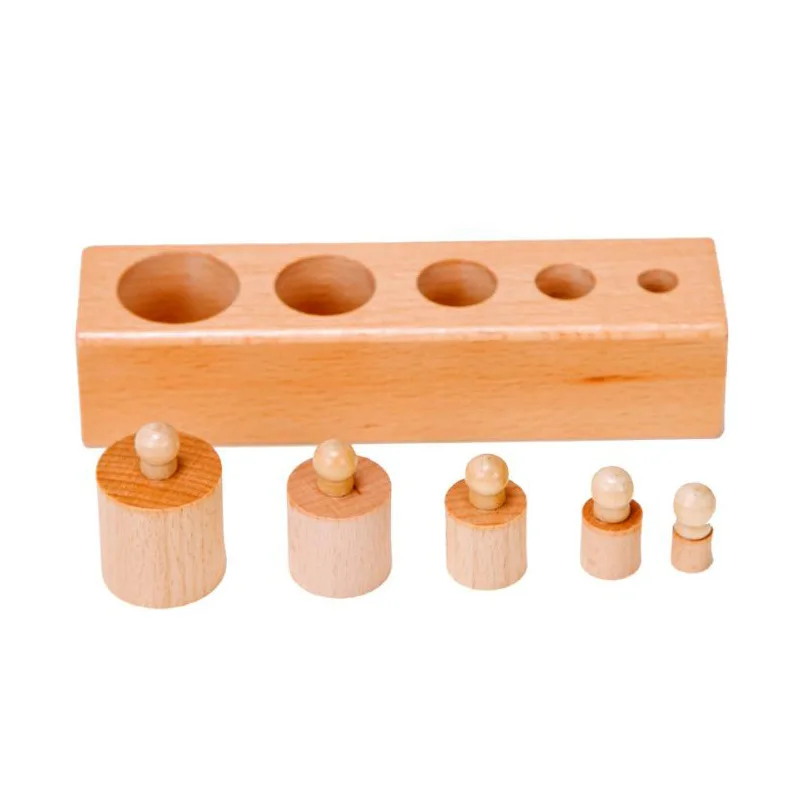 Cylindrical socket educational toy wooden Montessori building blocks toys for children baby development exercises logic memory
