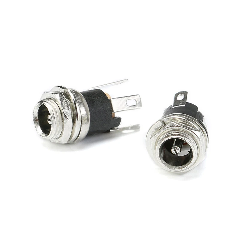 10 szt./2 szt. Gniazdo zasilania DC-025m 5.5*2.1MM 5.5*2.5mm Żeńskie gniazdo DC z nakrętką DC-021M Wtyk DC 5.5x2.1MM 5.5x2.5mm