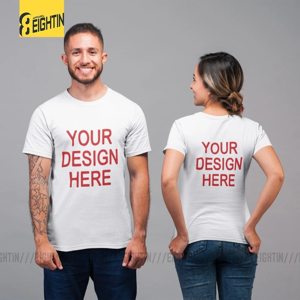 Premium Customized T Shirt Logo Picture Printing 100% Cotton Custom Brand T-Shirt Short Sleeved Print Your Own Design O Neck Tee