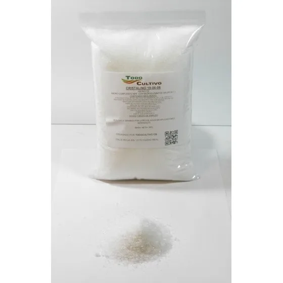 Crystalline nitrogenate fertilizer 19-06-06, micro-element fertilizer (boron, zinc, molybdenum, manganese). Is a 100% water-soluble fertilizer indicated for