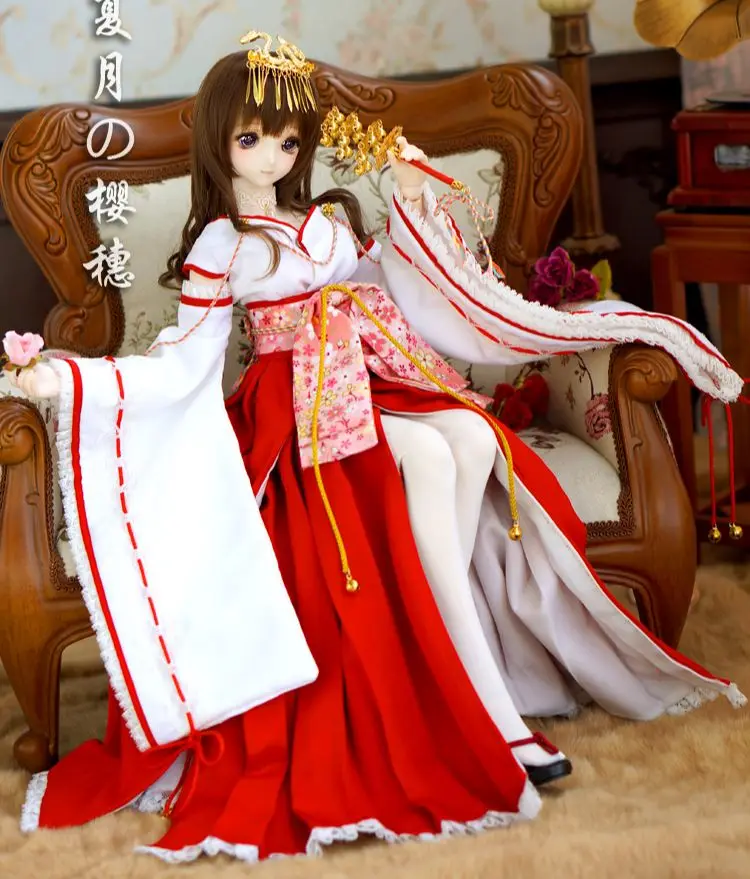 Fine edition BJD doll clothes improved Sakura Kimono 1/3 SD DD DY ancient Hexenbiest dress set Doll accessories [Agent]