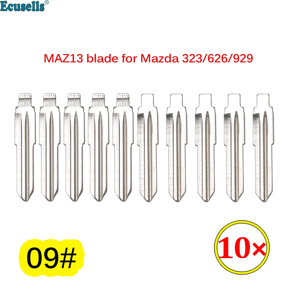 10pcs/lot Uncut MAZ13 Metal Blank Key Blade Type #09 for Mazda Vizi 323 626 929 KD/Xhorse Remote