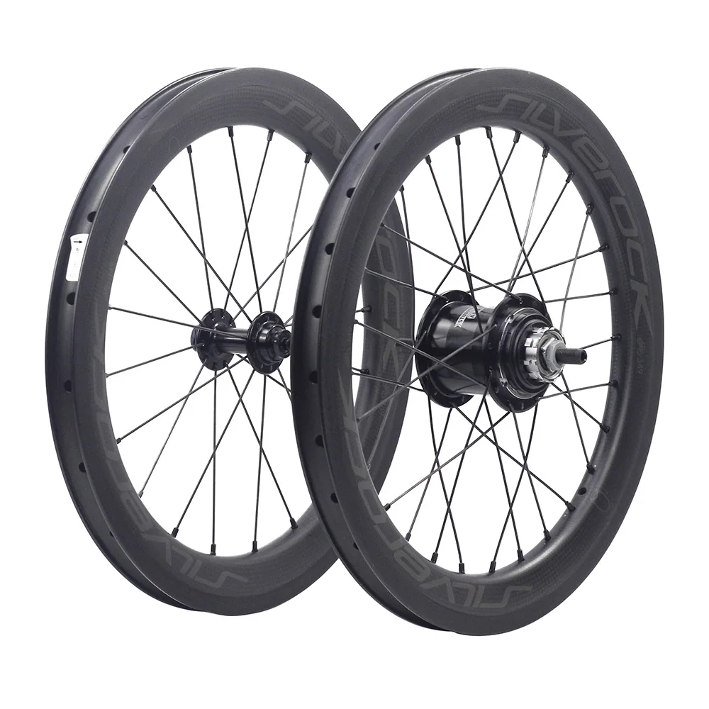 AliExpress SILVEROCK Carbon Wheels 16"in 349 1 3/8 Rim Brake 6Speed 3x2 speed SRF3 Hub for Brompton 3sixty PIKES Folding Upgrade Wheelset