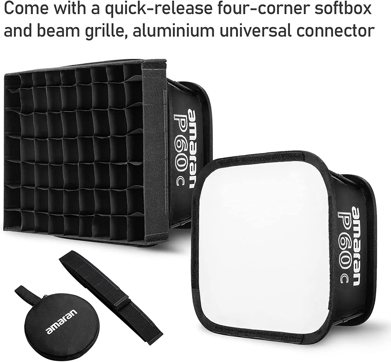 أماران P60C RGBWW P60X ثنائي اللون شاشة ليد لعرض الفيديو ضوء 60 واط 2500K-7500K التصوير الإضاءة مصباح الفيديو لكاميرا الفيديو DSLR