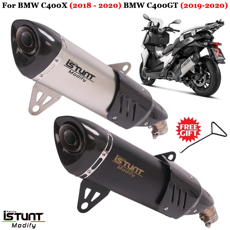 For BMW C400X 2018 - 2020 C400GT 2019 2020 Motorcycle Exhaust Escape Modified 51MM Muffler Middle Link Pipe DB Killer Removable