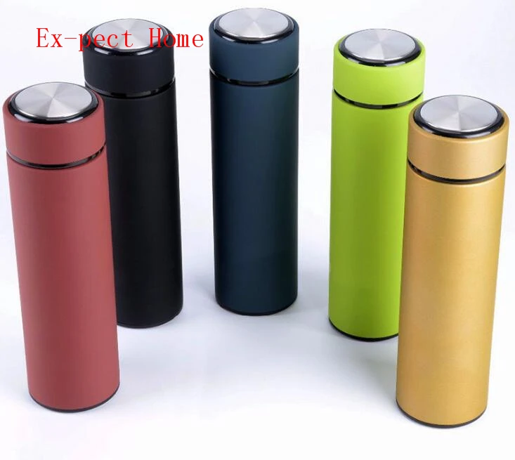 

5 colors 500ml elegant 304 double-deck stainless steel vacuum cup with tea infuser drinkware water bottle