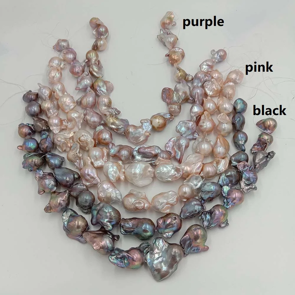 pearl beads,100% Nature freshwater loose pearl with baroque shape, BIG pink BAROQUE shape pearl .16-27 mm,nice nature color