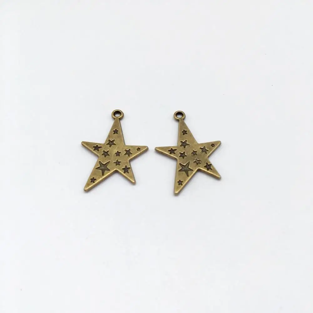 15 pcs Fashion Charms star Pendant 3 color Fit Earring Bracelets Necklace DIY Metal Jewelry Making