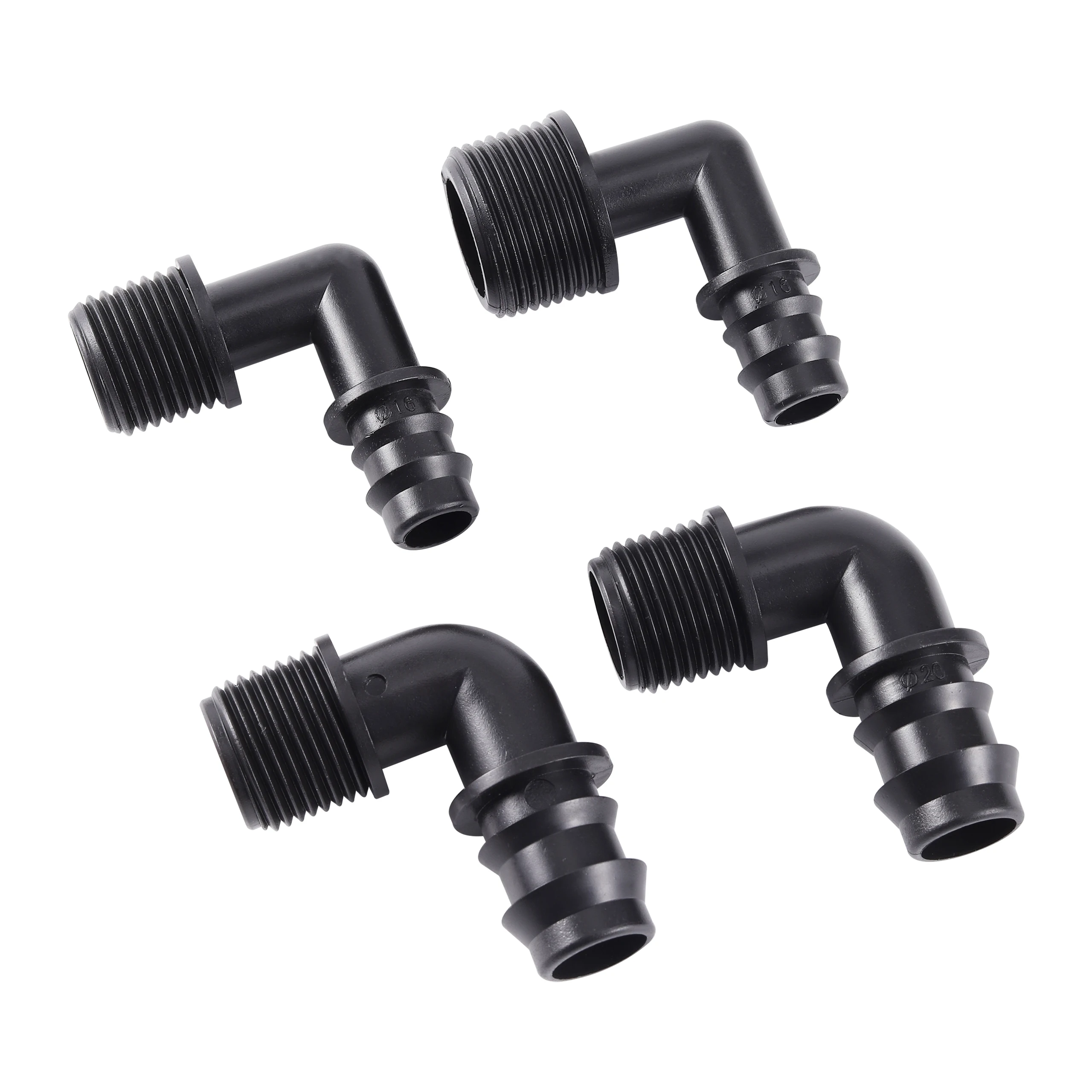 10Pcs 16/20mm Pipe Elbow Barbed Connector 1/2