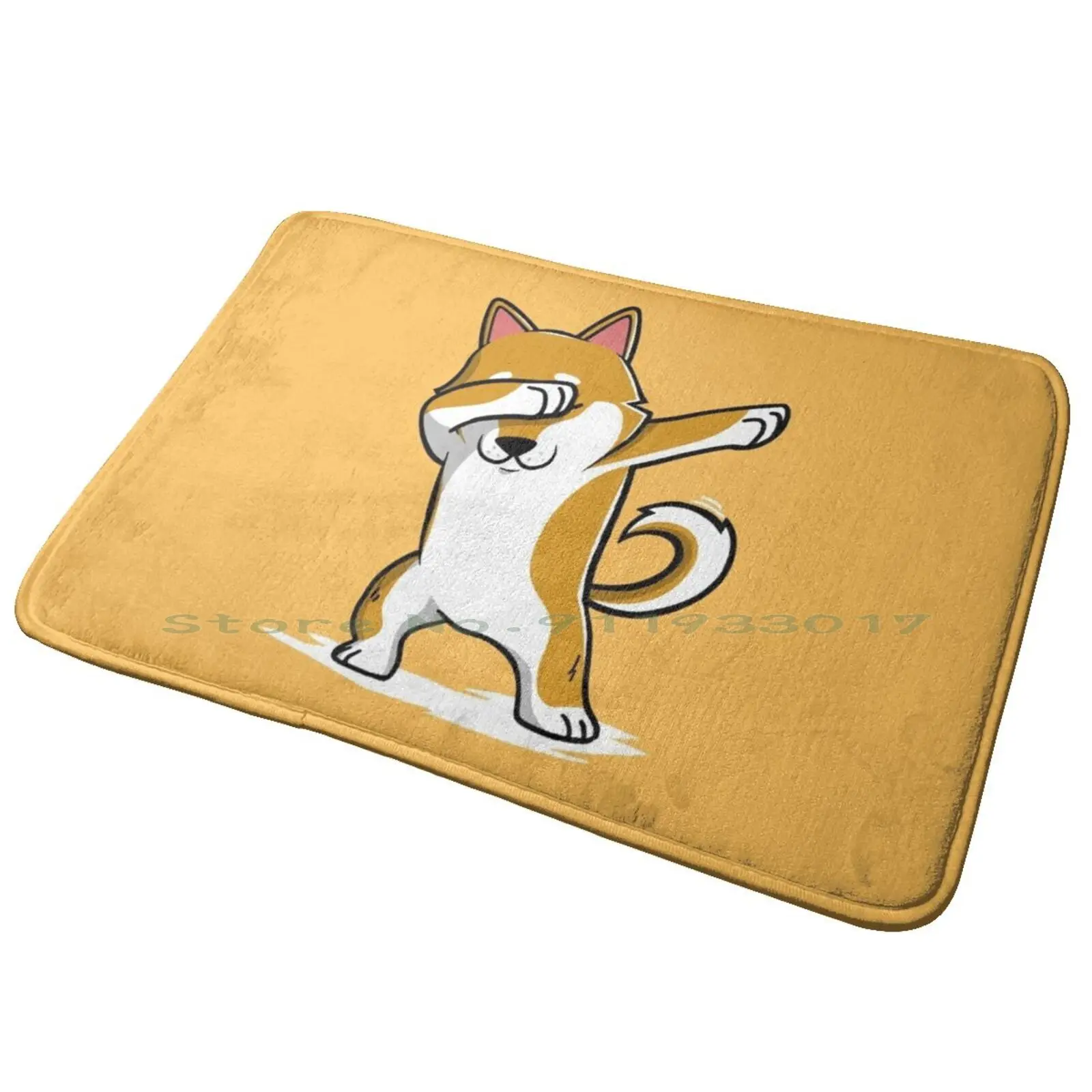 Funny Dog Shiba Squishibe , Shiba Inu Doge Funny Entrance Door Mat Bath Mat Rug Lotus Flower Flower Garden Beauty Is Life Lilly