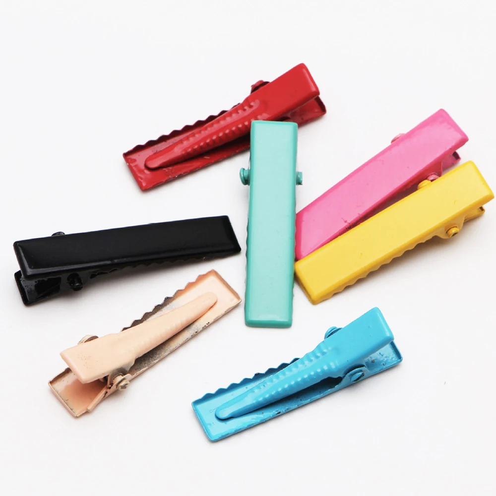 40pcs 20pcs Colorful Alligator Hair Clips 40mm Hairpin Hairclip Teeth Blank Setting Accessories for Jewelry Making DIY Hair