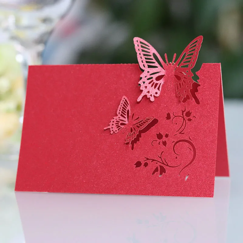 Butterfly Name Place Card, Table Decor, Name Message Greeting Card, Birthday Wedding Decoration, Baby Shower, Party Favor, 50Pcs