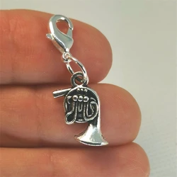 French Horn Charm - Instrument Charm - Musician Charm - Music Charm - French Clip on Charm, One-sided
