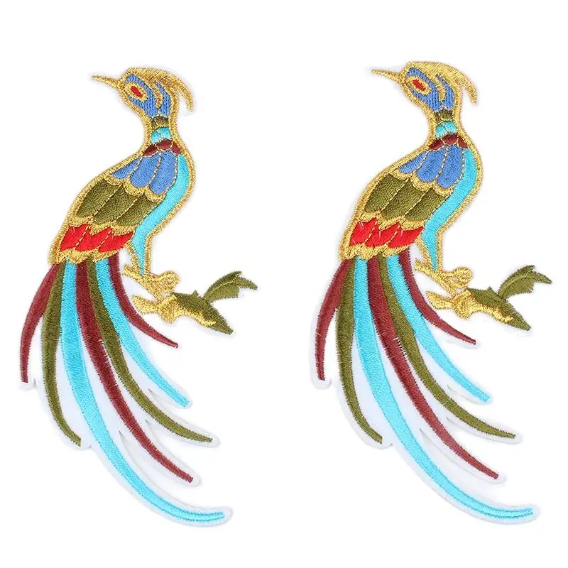 Large Bird Embroidered Patch Stickers, Fancy Birds, Phoenix DIY, Dress, Jacket, Jeans, Chinese Style Decoration