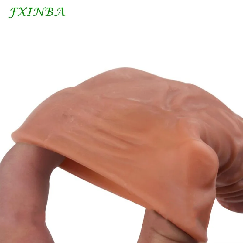 FXINBA New Realistic Penis Extender Sleeve Reusable Condoms Adult Sex Products For Men Delay Enlargement Intimate Goods