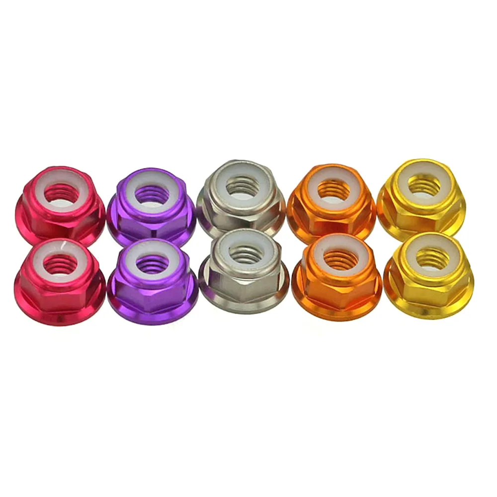 12Pcs M5  Aluminum Motor Screw Nuts Flange Nut CW Nylon Insert Self Lock for RC FPV Racing Drone 2204 2205 2306 Motor