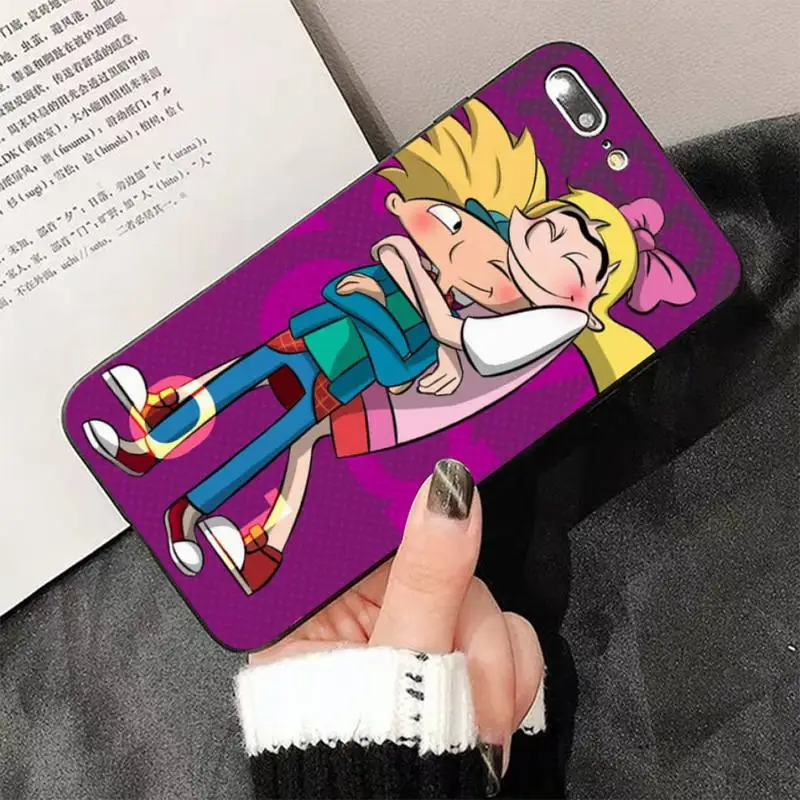 Hey Arnold Silicone Black Phone Case for iphone 13 8 7 6 6S Plus X 5S SE 2020 XR 11 12 pro XS MAX