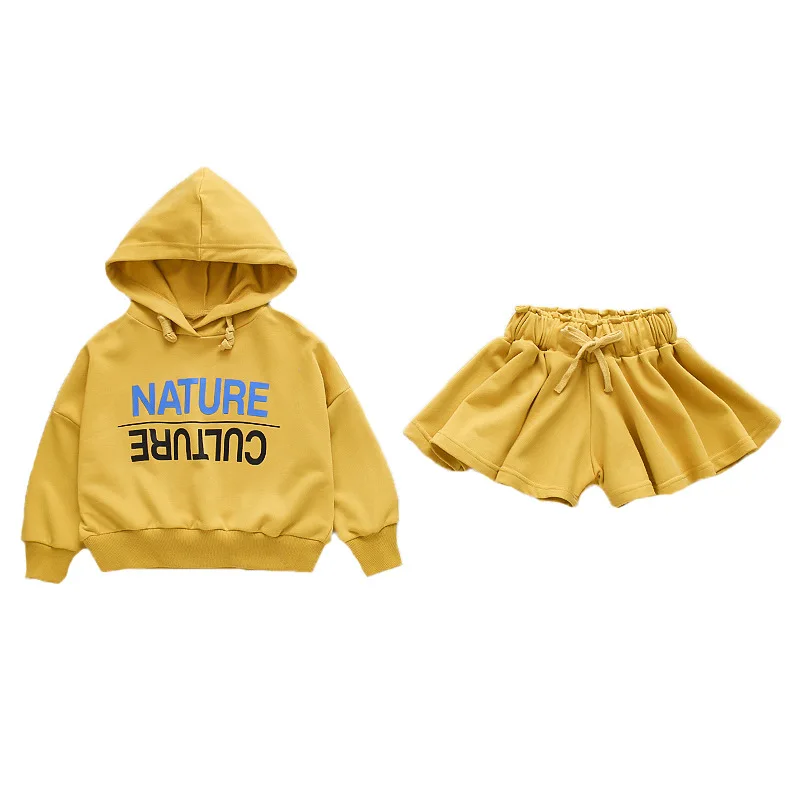 

Kids Clothes Girls Spring New Style Lettered Hoodie Two-Piece Korean- Style Loose-Fit Sports Kids Clothes 2-8-Year-Old