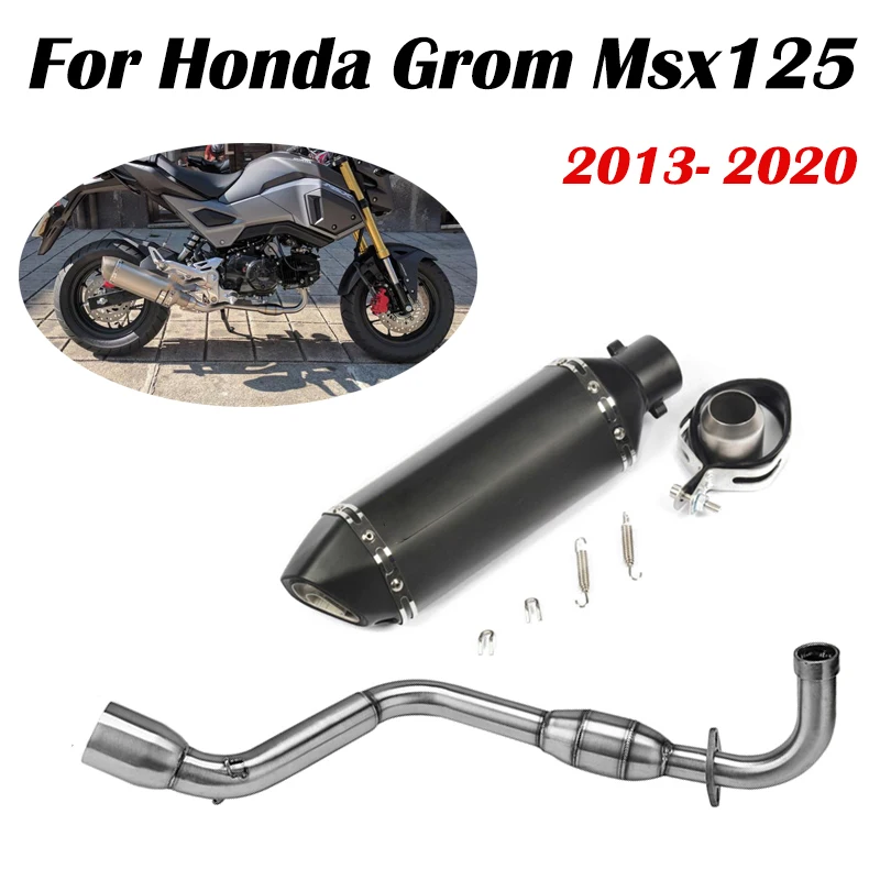 

For 2013-2020 MSX 125 GROM MSX125 Motorcycle Exhaust Tailpipe Front Pipe Muffler Middle Link Connect Pipe DB Killer Stainless