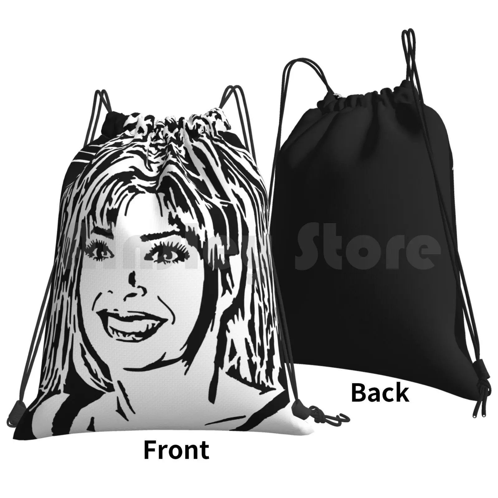 Mylène Farmer Backpack Drawstring Bag Riding Climbing Gym Bag Mylene Farmer Music Portrait A Singer Ape Smile French