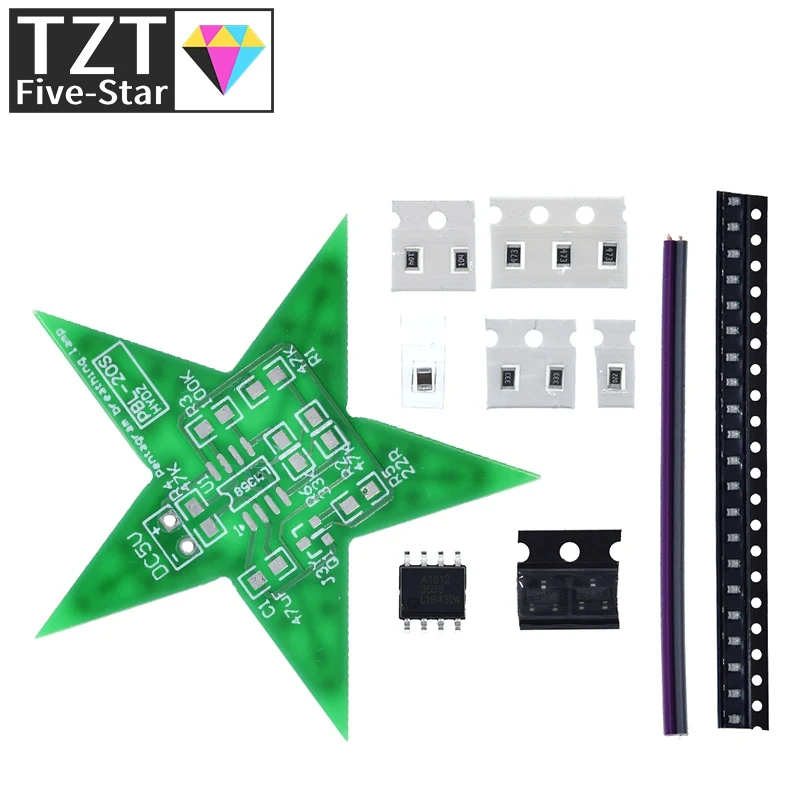 Schüler-Trainings-DIY-Kit Fünfzackiger Stern Atemlicht Farbwechsel-LED-Licht für Weihnachts-Löttraining Rot Grün Blau – Detail 10