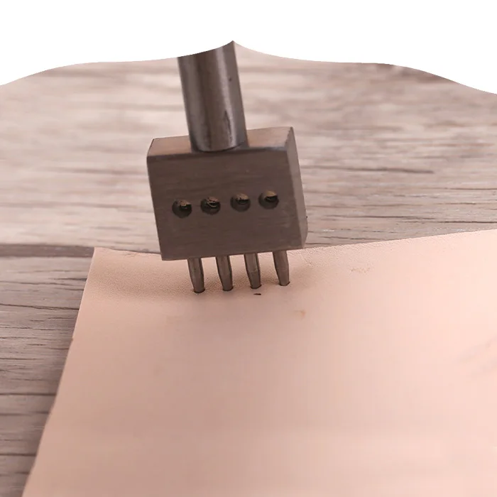 2/4/6 Prong 4/5/6/8mm Hole Punch Spacing Round Leather Punching Tool DIY Handmade Stitched Porous Circular Cut Row Punch